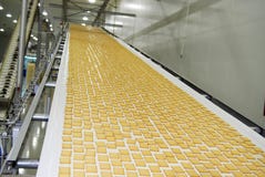 Фабрика продукции печенья и waffle выравнивается, изготовляется стоковые изображения Фабрика продукции печенья и waffle выравнивается, изготовляется стоковые изображения