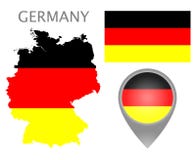 Флаг Германии, карта и указатель карты иллюстрация вектора Флаг Германии, карта и указатель карты иллюстрация вектора