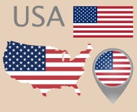 Флаг США, карта и указатель карты бесплатная иллюстрация Флаг США, карта и указатель карты бесплатная иллюстрация