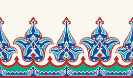 Флористическая граница для вашего дизайна Орнамент традиционной турецкой тахты ½ ¿ ï безшовный Iznik иллюстрация штока Флористическая граница для вашего дизайна Орнамент традиционной турецкой тахты ½ ¿ ï безшовный Iznik иллюстрация штока