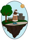 Фретка одетая в кофейной чашке и на роликах бесплатная иллюстрация Фретка одетая в кофейной чашке и на роликах бесплатная иллюстрация