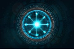 Футуристическое устройство с неоновыми лазерами бесплатная иллюстрация Футуристическое устройство с неоновыми лазерами бесплатная иллюстрация