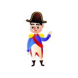Характер napoleon ребенк говорит здравствуйте ко всему человеку от залы иллюстрация вектора Характер napoleon ребенк говорит здравствуйте ко всему человеку от залы иллюстрация вектора