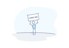 Характер ища работа проводя плакат с текстом нанимает меня Иллюстрация doodle вектора с диаграммой характером ручки иллюстрация вектора Характер ища работа проводя плакат с текстом нанимает меня Иллюстрация doodle вектора с диаграммой характером ручки иллюстрация вектора