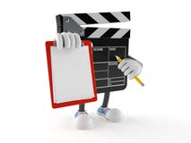 Характер шифера фильма с пустой доской сзажимом для бумаги иллюстрация штока Характер шифера фильма с пустой доской сзажимом для бумаги иллюстрация штока