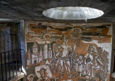 Художественное произведение внутри угла круглой башни юго-восточного, церковь-крепость St Michael стоковая фотография rf Художественное произведение внутри угла круглой башни юго-восточного, церковь-крепость St Michael стоковая фотография rf