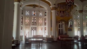 Художественное произведение на дворце Banglaore, Bengaluru, Индии стоковая фотография Художественное произведение на дворце Banglaore, Bengaluru, Индии стоковая фотография