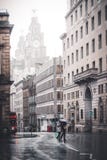 Центр города Ливерпуля в дожде стоковые изображения Центр города Ливерпуля в дожде стоковые изображения