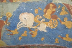 Часть картины в виске обезглавливания Иоанна Крестителя в городе Yaroslavl, России стоковые изображения rf Часть картины в виске обезглавливания Иоанна Крестителя в городе Yaroslavl, России стоковые изображения rf