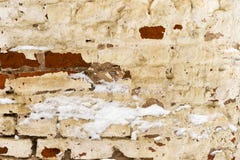 Часть старой шелушить unrestored кирпичной стены orthodoxal церков в небольшом русском городке стоковые изображения rf Часть старой шелушить unrestored кирпичной стены orthodoxal церков в небольшом русском городке стоковые изображения rf
