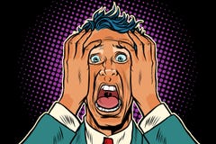 Человек screams в страхе и ужасе бесплатная иллюстрация Человек screams в страхе и ужасе бесплатная иллюстрация