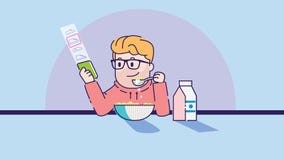 Человек ест кашу Иллюстрация искусства иллюстрация штока Человек ест кашу Иллюстрация искусства иллюстрация штока