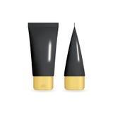Черная реалистическая Cream трубка с золотой крышкой Косметический шаблон установленный в различные проекции Изолированная иллюст иллюстрация штока Черная реалистическая Cream трубка с золотой крышкой Косметический шаблон установленный в различные проекции Изолированная иллюст иллюстрация штока