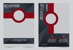 Шаблон брошюры, дизайн рогульки шаблон серый и красный иллюстрация вектора Шаблон брошюры, дизайн рогульки шаблон серый и красный иллюстрация вектора