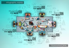 Шаблон предпосылки Infograph с temworking таблицей метода мозгового штурма с infographic элементами дизайна бесплатная иллюстрация Шаблон предпосылки Infograph с temworking таблицей метода мозгового штурма с infographic элементами дизайна бесплатная иллюстрация