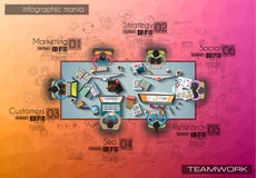 Шаблон предпосылки Infograph с животиками temworking метода мозгового штурма Стоковые Изображения RF Шаблон предпосылки Infograph с животиками temworking метода мозгового штурма Стоковые Изображения RF