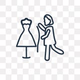Шить значок вектора женщины изолированный на прозрачной предпосылке, lin иллюстрация вектора Шить значок вектора женщины изолированный на прозрачной предпосылке, lin иллюстрация вектора
