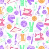 Шить инструменты безшовная картина, предпосылка вектора Пестротканые шить поставки на белой предпосылке Для дизайна обоев, ткань, бесплатная иллюстрация Шить инструменты безшовная картина, предпосылка вектора Пестротканые шить поставки на белой предпосылке Для дизайна обоев, ткань, бесплатная иллюстрация
