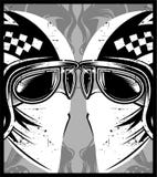Шлем с гонщиком кафа eyeglasses иллюстрация штока Шлем с гонщиком кафа eyeglasses иллюстрация штока