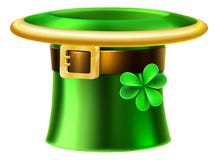 Шляпа дня St Patricks зеленого цвета Shamrock лепрекона Стоковое Изображение Шляпа дня St Patricks зеленого цвета Shamrock лепрекона Стоковое Изображение