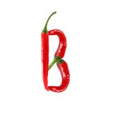 Шрифт сделанный из горячего перца красного chili - пометьте буквами b Стоковое Изображение RF Шрифт сделанный из горячего перца красного chili - пометьте буквами b Стоковое Изображение RF