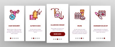 Экран страницы приложения Onboarding вектора контрацепции мобильный иллюстрация штока Экран страницы приложения Onboarding вектора контрацепции мобильный иллюстрация штока