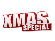 Экстренныйый выпуск Xmas в красных письмах 3d и блоке иллюстрация штока Экстренныйый выпуск Xmas в красных письмах 3d и блоке иллюстрация штока