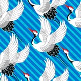 японская картина Летать кранов Орнамент с восточными мотивами вектор иллюстрация вектора японская картина Летать кранов Орнамент с восточными мотивами вектор иллюстрация вектора