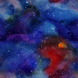 Яркие красочные spase и звезды вручают вычерченным картину покрашенную watercolour иллюстрация штока Яркие красочные spase и звезды вручают вычерченным картину покрашенную watercolour иллюстрация штока