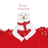 ‘Sea texto de mi tarjeta del día de San Valentín ‘y oso polar que celebran el corazón rojo brillante Tarjeta de felicitación feli ilustración del vector ‘Sea texto de mi tarjeta del día de San Valentín ‘y oso polar que celebran el corazón rojo brillante Tarjeta de felicitación feli ilustración del vector