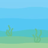 与波浪、海底和海草的软的水下的风景 海里的风景 在简单minimalistic的传染媒介例证 向量例证 与波浪、海底和海草的软的水下的风景 海里的风景 在简单minimalistic的传染媒介例证 向量例证