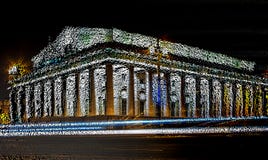 五颜六色的抽象修造的建筑学3d翻译挤压立方体例证 免版税库存照片 五颜六色的抽象修造的建筑学3d翻译挤压立方体例证 免版税库存照片