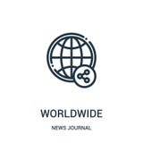 从新闻学报汇集的全世界象传染媒介 稀薄的线全世界概述象传染媒介例证 线性标志为使用 向量例证 从新闻学报汇集的全世界象传染媒介 稀薄的线全世界概述象传染媒介例证 线性标志为使用 向量例证