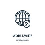 从新闻学报汇集的全世界象传染媒介 稀薄的线全世界概述象传染媒介例证 线性标志为使用 向量例证 从新闻学报汇集的全世界象传染媒介 稀薄的线全世界概述象传染媒介例证 线性标志为使用 向量例证