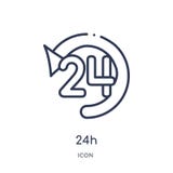 从机敏的概述收藏的线性24h象 稀薄的线在白色背景隔绝的24h传染媒介 24h时髦例证 向量例证 从机敏的概述收藏的线性24h象 稀薄的线在白色背景隔绝的24h传染媒介 24h时髦例证 向量例证