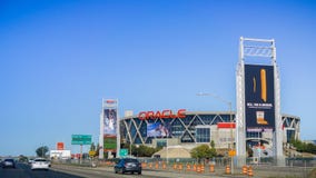 位于东部旧金山湾区的Oracle竞技场的外视图; 免版税图库摄影 位于东部旧金山湾区的Oracle竞技场的外视图; 免版税图库摄影