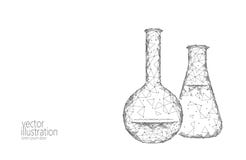 低多科学化工玻璃烧瓶 不可思议的设备多角形三角灰色白色单色抽象研究 库存例证 低多科学化工玻璃烧瓶 不可思议的设备多角形三角灰色白色单色抽象研究 库存例证