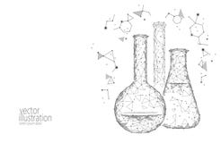 低多科学化工玻璃烧瓶 不可思议的设备多角形三角灰色白色单色抽象研究 库存例证 低多科学化工玻璃烧瓶 不可思议的设备多角形三角灰色白色单色抽象研究 库存例证