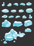 冰山报道了雪大集合动画片 冰和冰山在等量3d平的样式 套另外冰块,被隔绝 库存例证 冰山报道了雪大集合动画片 冰和冰山在等量3d平的样式 套另外冰块,被隔绝 库存例证