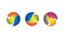 创造性的球形商标模板-被环绕的圆商标设计- Abstract Modern Company商标 皇族释放例证 创造性的球形商标模板-被环绕的圆商标设计- Abstract Modern Company商标 皇族释放例证