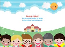 回到学校、教育概念、学校孩子、模板宣传手册的,您的文本、孩子和框架、孩子和框架,传染媒介 库存例证 回到学校、教育概念、学校孩子、模板宣传手册的,您的文本、孩子和框架、孩子和框架,传染媒介 库存例证