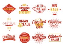 圣诞节销售字法和xmas书法集合 印刷术元素汇集 假日网络购物类型行情 向量例证 圣诞节销售字法和xmas书法集合 印刷术元素汇集 假日网络购物类型行情 向量例证