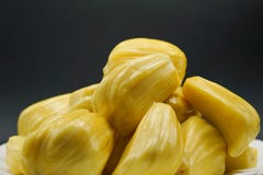 在一块白色板材的新波罗蜜切片 成熟甜黄色的波罗蜜 素食主义者,素食主义者,未加工的食物 异乎寻常的热带水果-特写镜头 免版税图库摄影 在一块白色板材的新波罗蜜切片 成熟甜黄色的波罗蜜 素食主义者,素食主义者,未加工的食物 异乎寻常的热带水果-特写镜头 免版税图库摄影