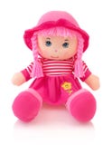在与阴影反射的白色背景隔绝的桃红色plushie玩偶 库存图片 在与阴影反射的白色背景隔绝的桃红色plushie玩偶 库存图片