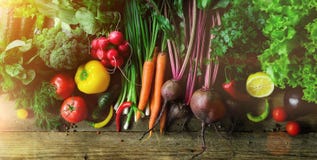 在木背景的菜 生物健康有机食品、草本和香料 未加工和素食概念 成份 免版税库存图片 在木背景的菜 生物健康有机食品、草本和香料 未加工和素食概念 成份 免版税库存图片