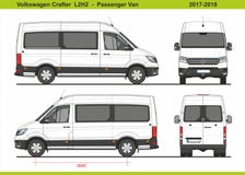 大众会工艺的人小客车L2H2 2017-2018 皇族释放例证 大众会工艺的人小客车L2H2 2017-2018 皇族释放例证