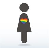 妇女与彩虹心脏的标志象, LGBT标志,爱是爱,在心脏象,爱胜利的彩虹旗子 库存照片 妇女与彩虹心脏的标志象, LGBT标志,爱是爱,在心脏象,爱胜利的彩虹旗子 库存照片