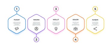 工作流Infographic 5个选择工作流程横幅,企业简报图形表示法,六角形里程碑时间安排 向量 库存例证 工作流Infographic 5个选择工作流程横幅,企业简报图形表示法,六角形里程碑时间安排 向量 库存例证