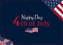 庆祝愉快7月第4 -美国独立日 与美国旗子和老式纹理的葡萄酒减速火箭的贺卡 免版税图库摄影 庆祝愉快7月第4 -美国独立日 与美国旗子和老式纹理的葡萄酒减速火箭的贺卡 免版税图库摄影