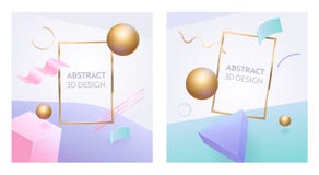 抽象几何图框架3d横幅集合 数字图表球形塑造给的营销海报做广告背景 库存例证 抽象几何图框架3d横幅集合 数字图表球形塑造给的营销海报做广告背景 库存例证